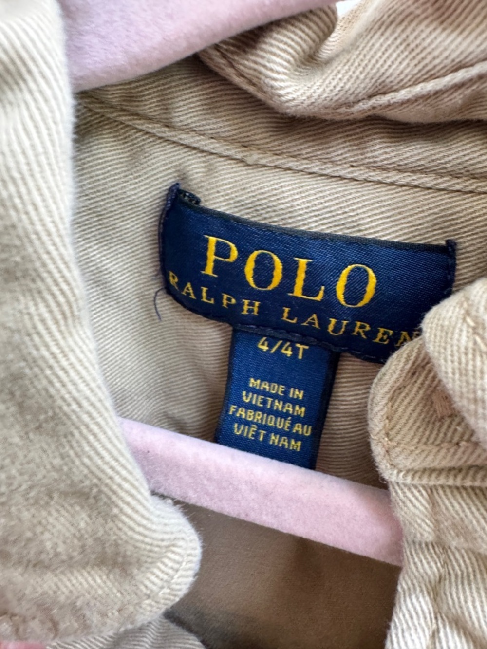 Polo Ralph Lauren Girls 4 4T Khaki Button-Front Long Sleeve Shirtdress - Picture 5 of 6